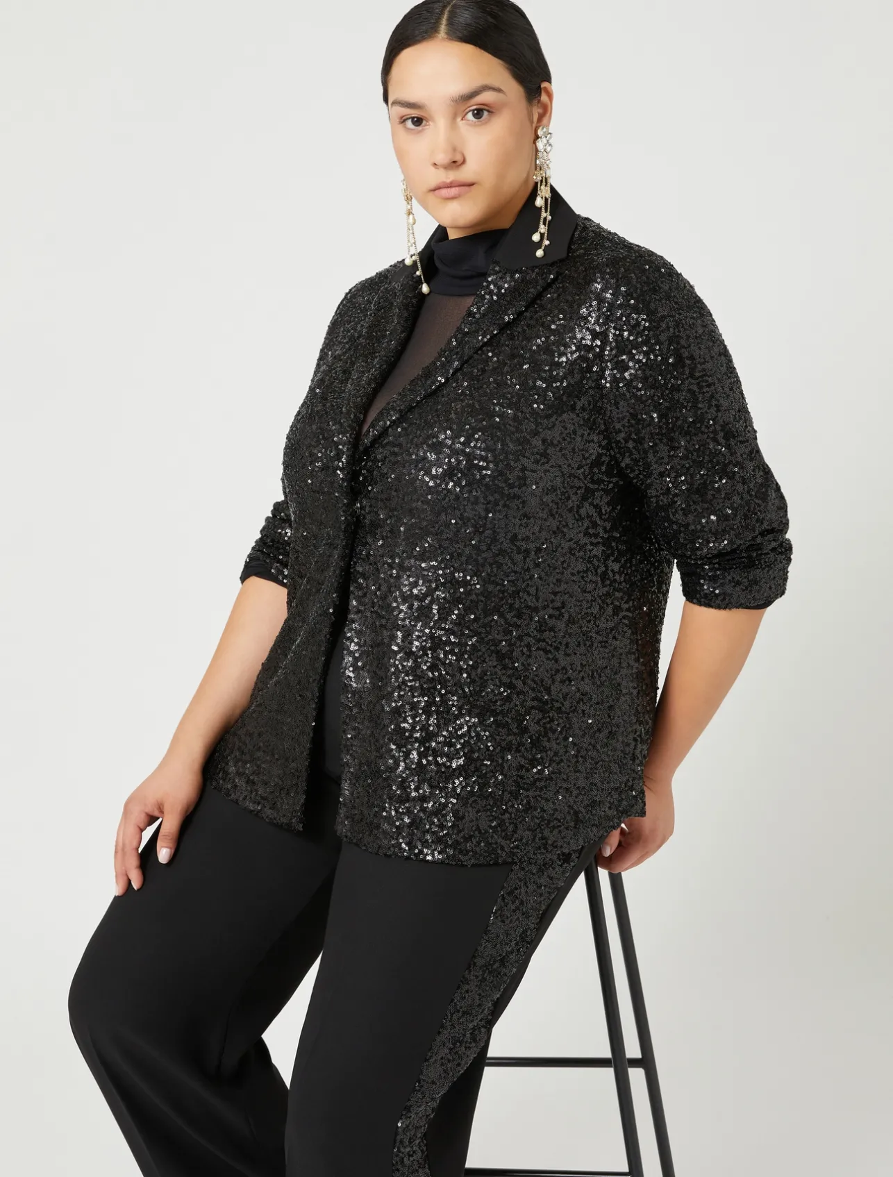 Best Marina Rinaldi Crepe envers satin trousers BLACK