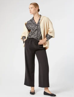 Clearance Marina Rinaldi Crepe envers satin trousers BLACK