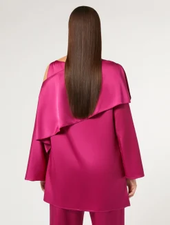 New Marina Rinaldi Crepe envers satin tunic RASPBERRY