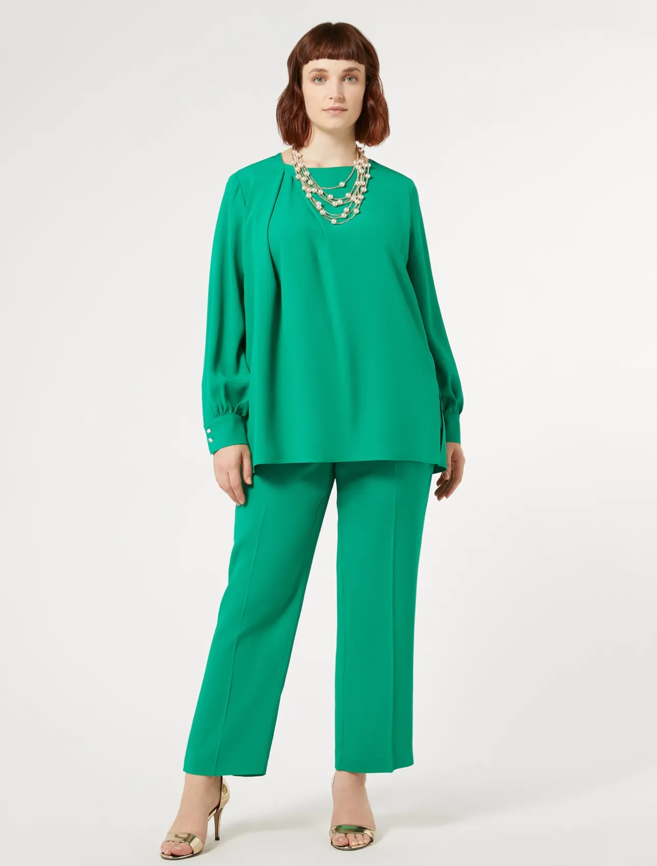Hot Marina Rinaldi Crepe envers satin tunic GREEN