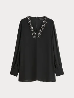 Online Marina Rinaldi Crepe georgette blouse BLACK