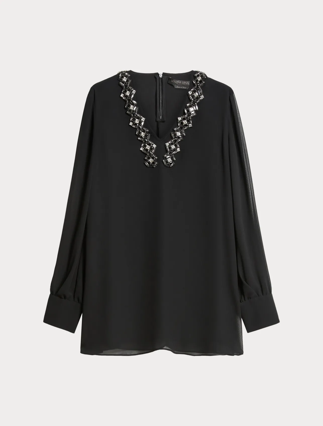 Online Marina Rinaldi Crepe georgette blouse BLACK