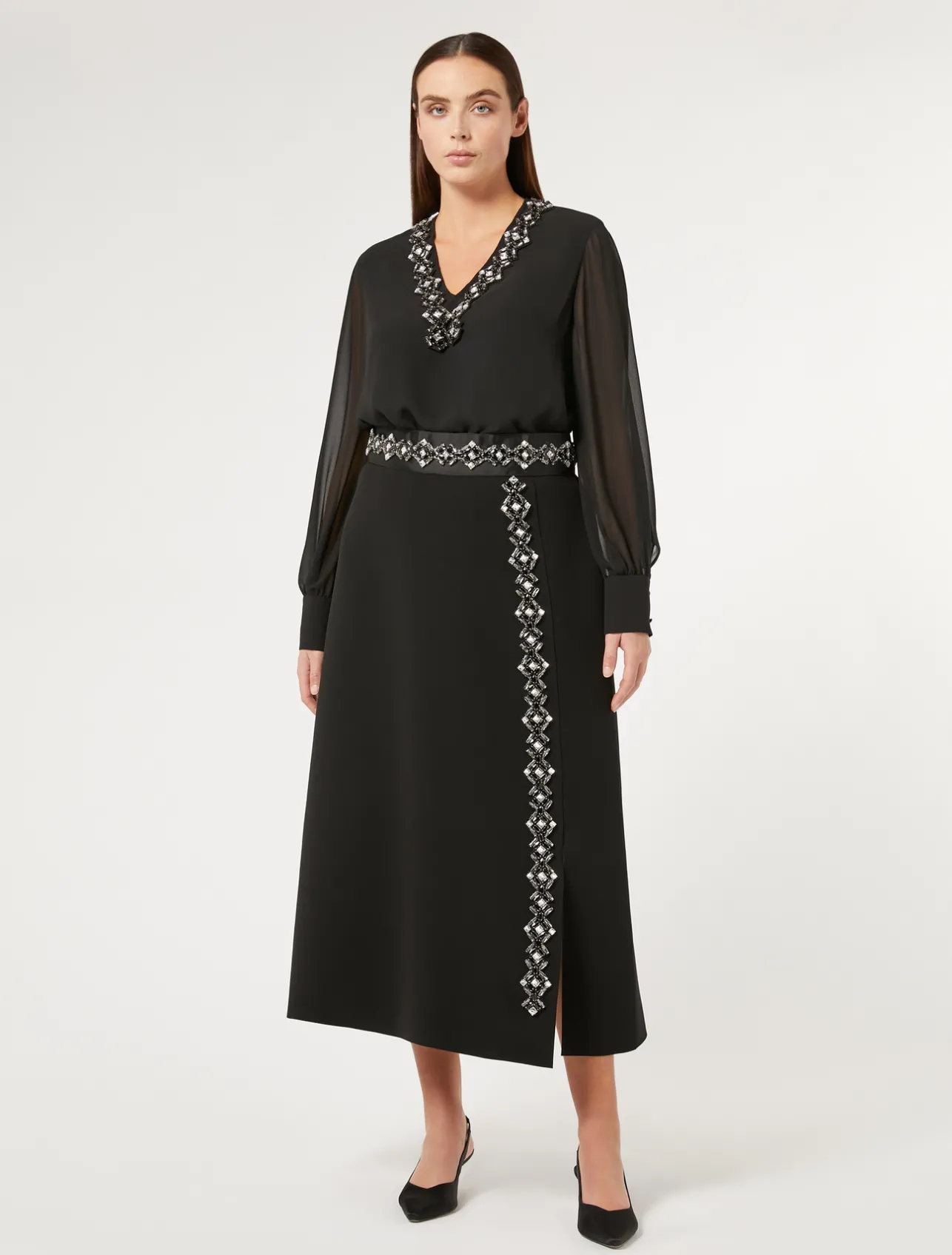 Online Marina Rinaldi Crepe georgette blouse BLACK
