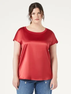 Online Marina Rinaldi Crepe jersey T-shirt RED