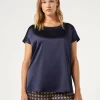 New Marina Rinaldi Crepe jersey T-shirt NAVY