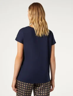 New Marina Rinaldi Crepe jersey T-shirt NAVY