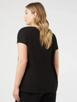 Clearance Marina Rinaldi Crepe jersey T-shirt BLACK