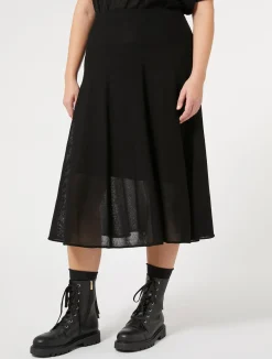 New Marina Rinaldi Crepe knit skirt BLACK