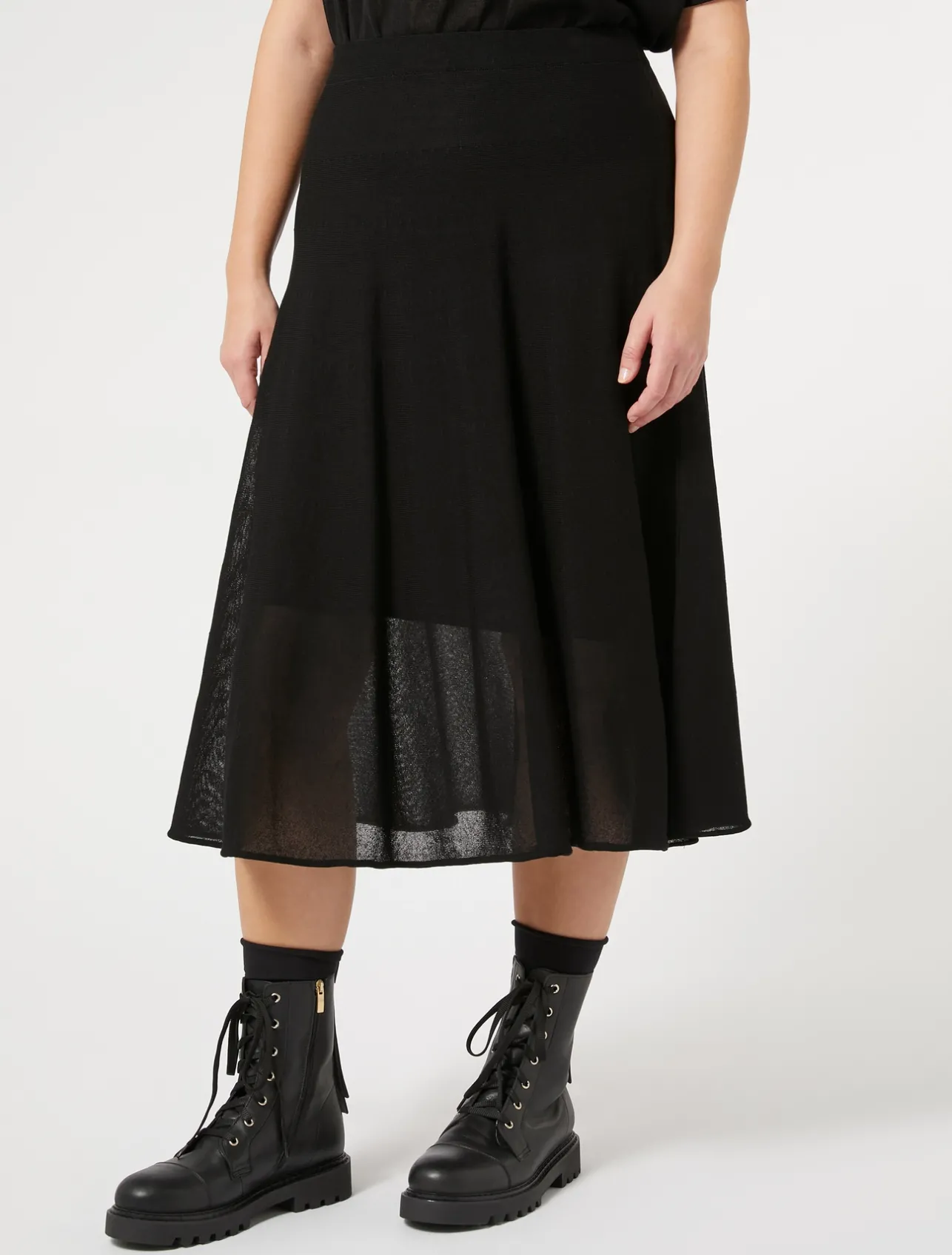 New Marina Rinaldi Crepe knit skirt BLACK