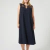 Clearance Marina Rinaldi Crêpe dress with embroidery MIDNIGHTBLUE