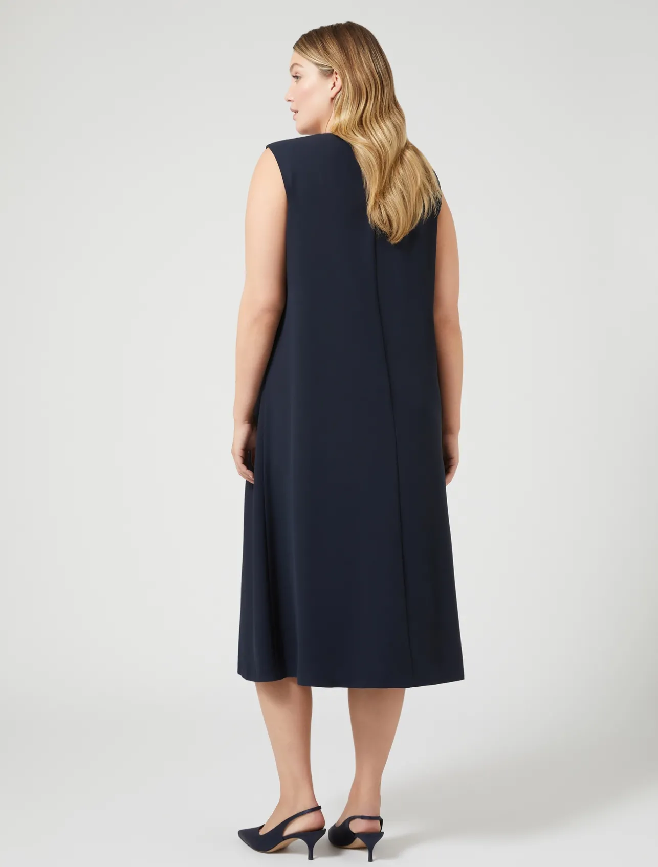 Clearance Marina Rinaldi Crêpe dress with embroidery MIDNIGHTBLUE