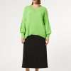 Discount Marina Rinaldi Crêpe satin skirt BLACK