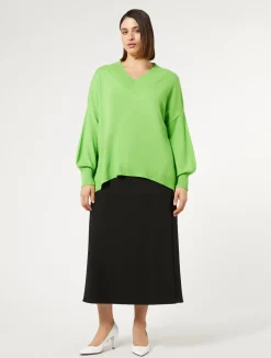 Discount Marina Rinaldi Crêpe satin skirt BLACK
