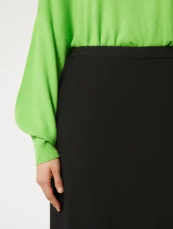 Discount Marina Rinaldi Crêpe satin skirt BLACK