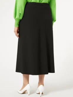 Discount Marina Rinaldi Crêpe satin skirt BLACK