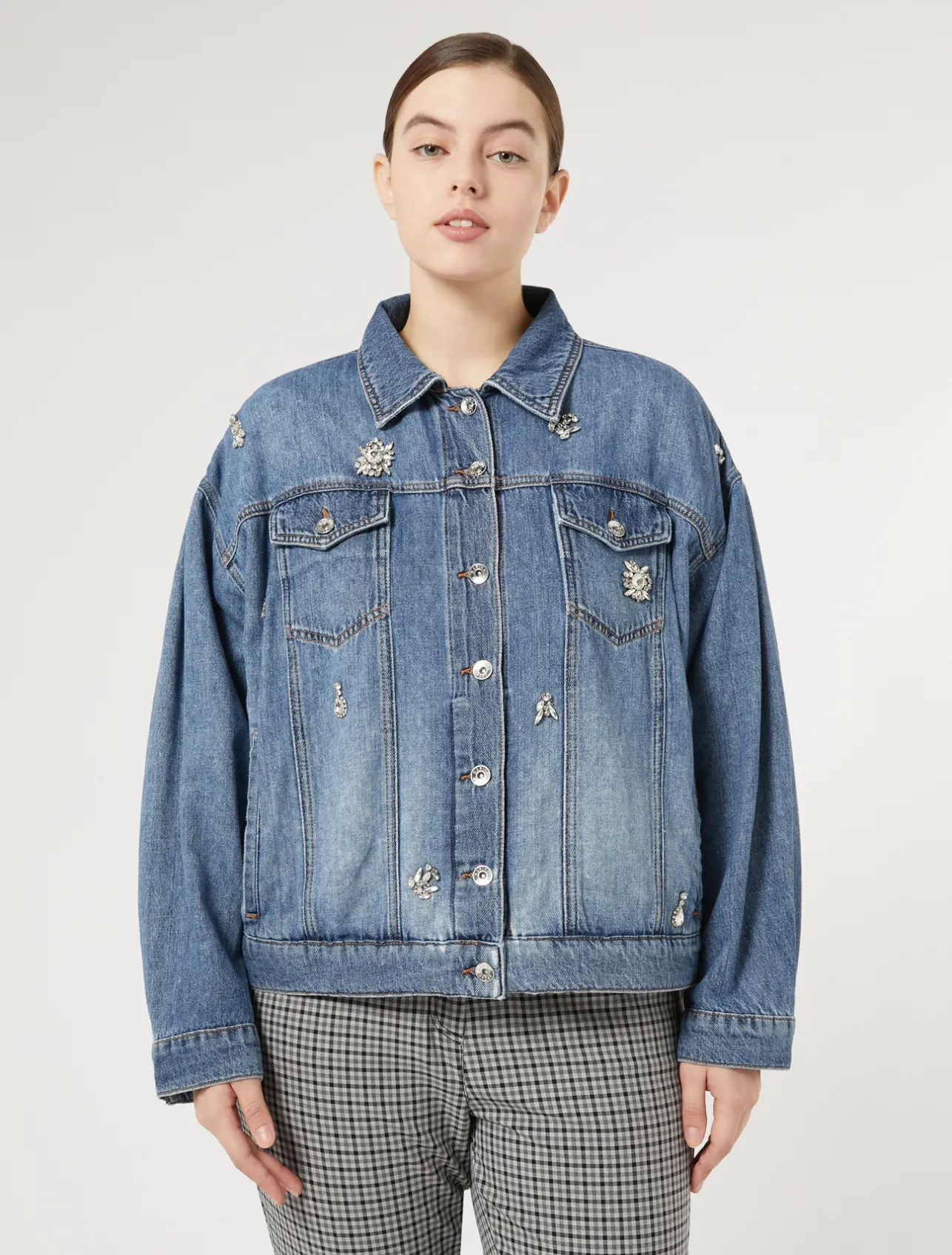 Best Marina Rinaldi Denim cropped jacket NAVY