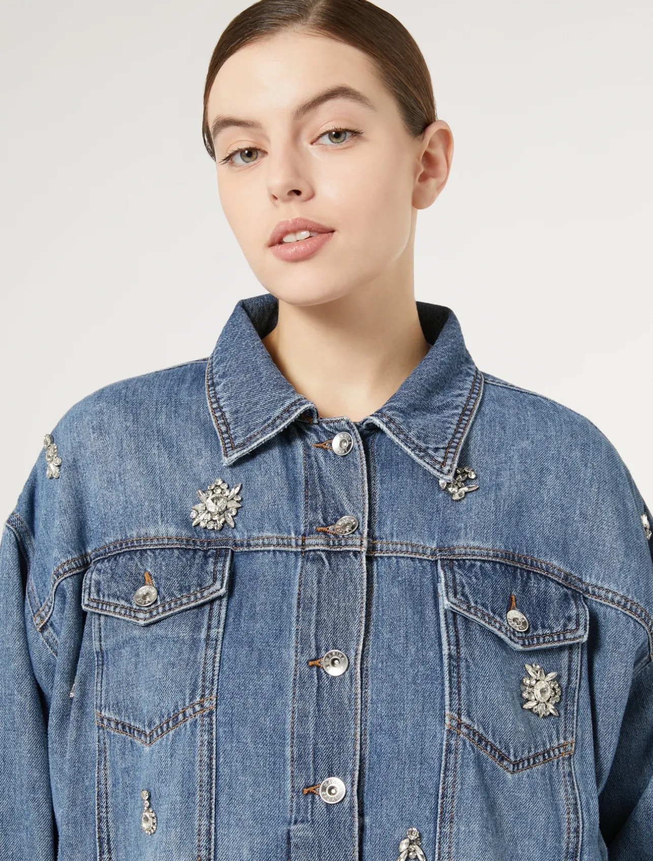 Best Marina Rinaldi Denim cropped jacket NAVY