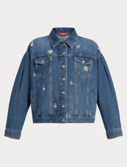 Best Marina Rinaldi Denim cropped jacket NAVY