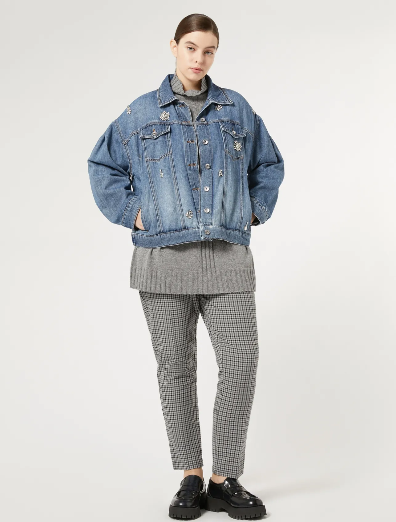 Best Marina Rinaldi Denim cropped jacket NAVY