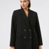 Best Marina Rinaldi Double-breasted cady blazer jacket BLACK