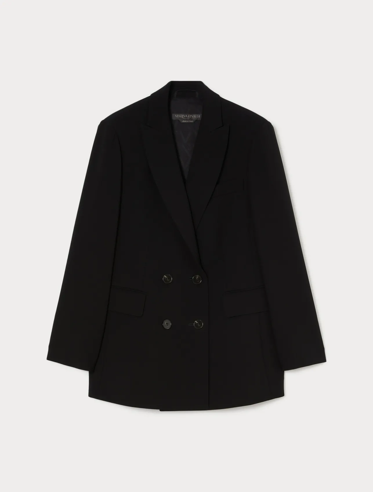 Best Marina Rinaldi Double-breasted cady blazer jacket BLACK