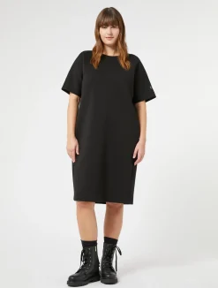Fashion Marina Rinaldi Double-faced jersey dress BLACK