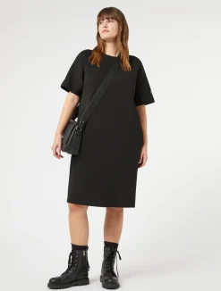 Fashion Marina Rinaldi Double-faced jersey dress BLACK
