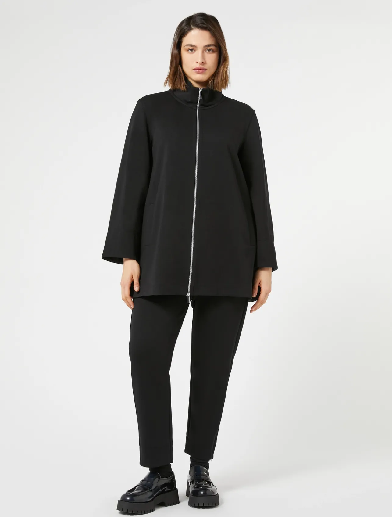 Hot Marina Rinaldi Double-faced jersey jacket BLACK