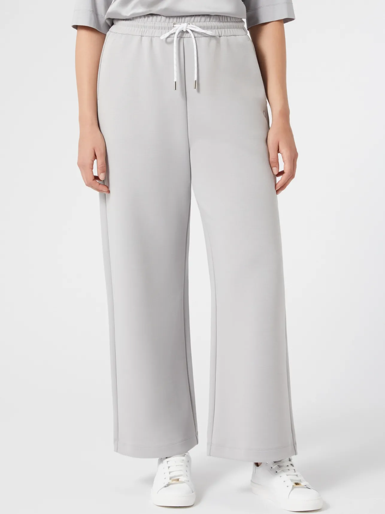 Sale Marina Rinaldi Double-faced jersey trousers LIGHTGREY