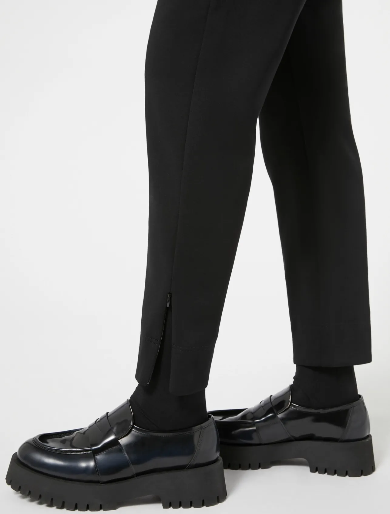 Online Marina Rinaldi Double-faced jersey trousers BLACK