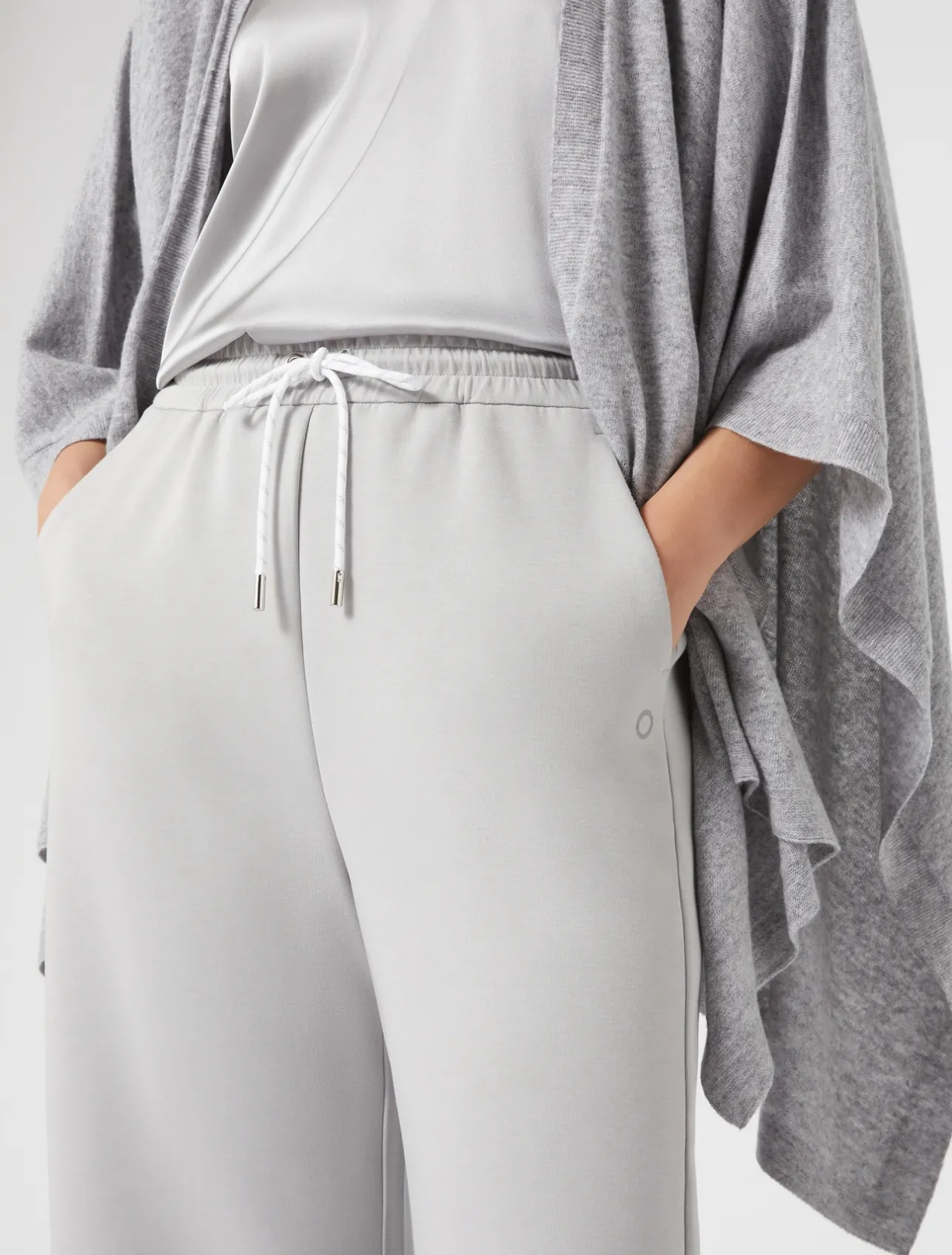 Sale Marina Rinaldi Double-faced jersey trousers LIGHTGREY