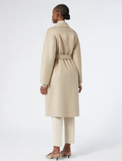 New Marina Rinaldi Double-faced pure cashmere coat HAZELNUTBROWN