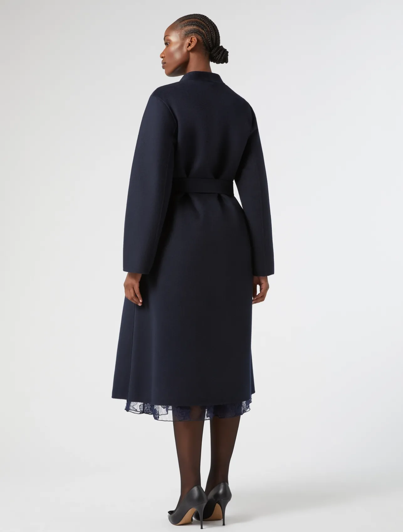 Discount Marina Rinaldi Double-faced pure wool coat MIDNIGHTBLUE