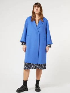 Clearance Marina Rinaldi Double-faced wool and cashmere coat CHINABLUE