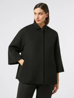 Fashion Marina Rinaldi Double-faced wool and cashmere jacket BLACK