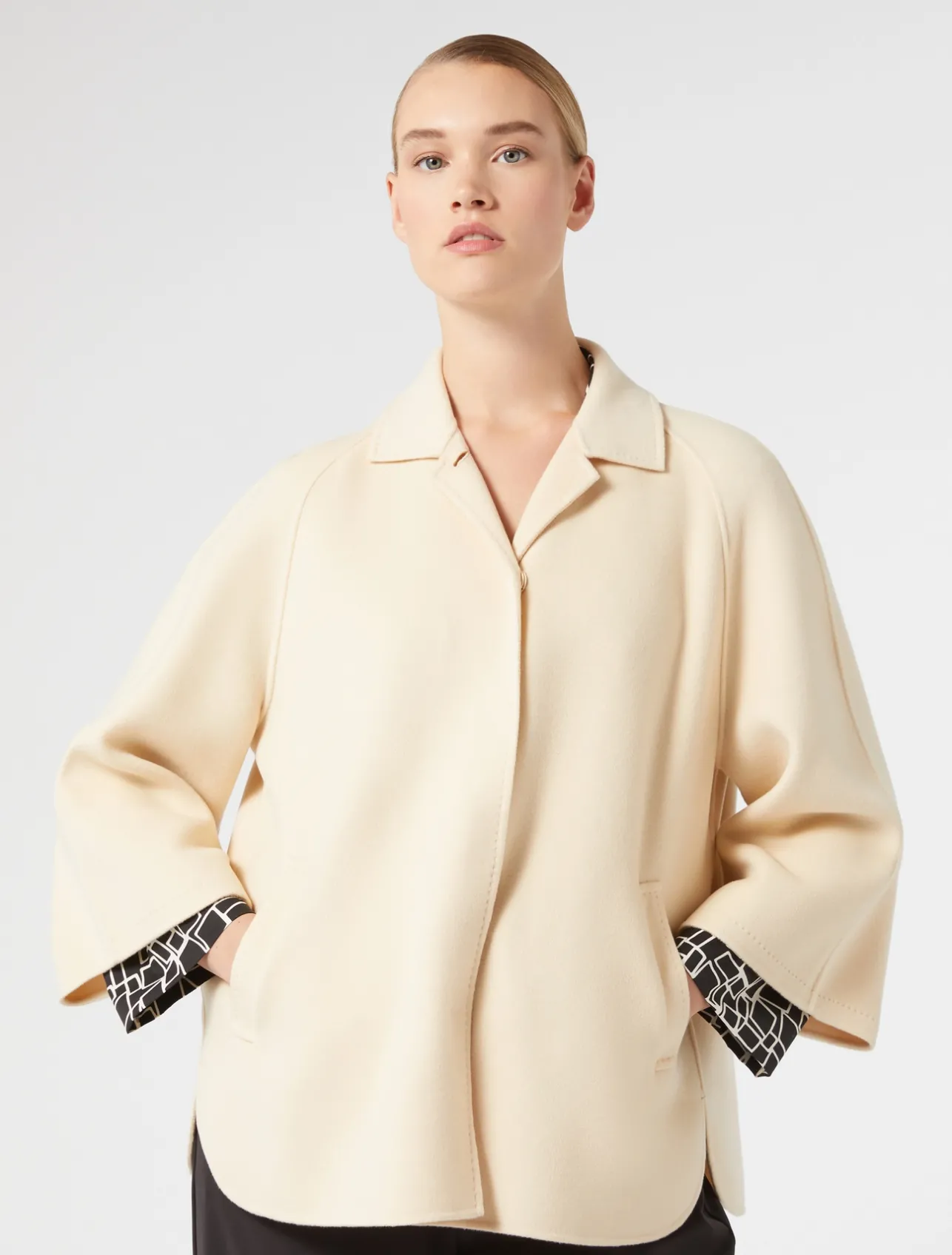 Discount Marina Rinaldi Double-faced wool and cashmere jacket POWDER
