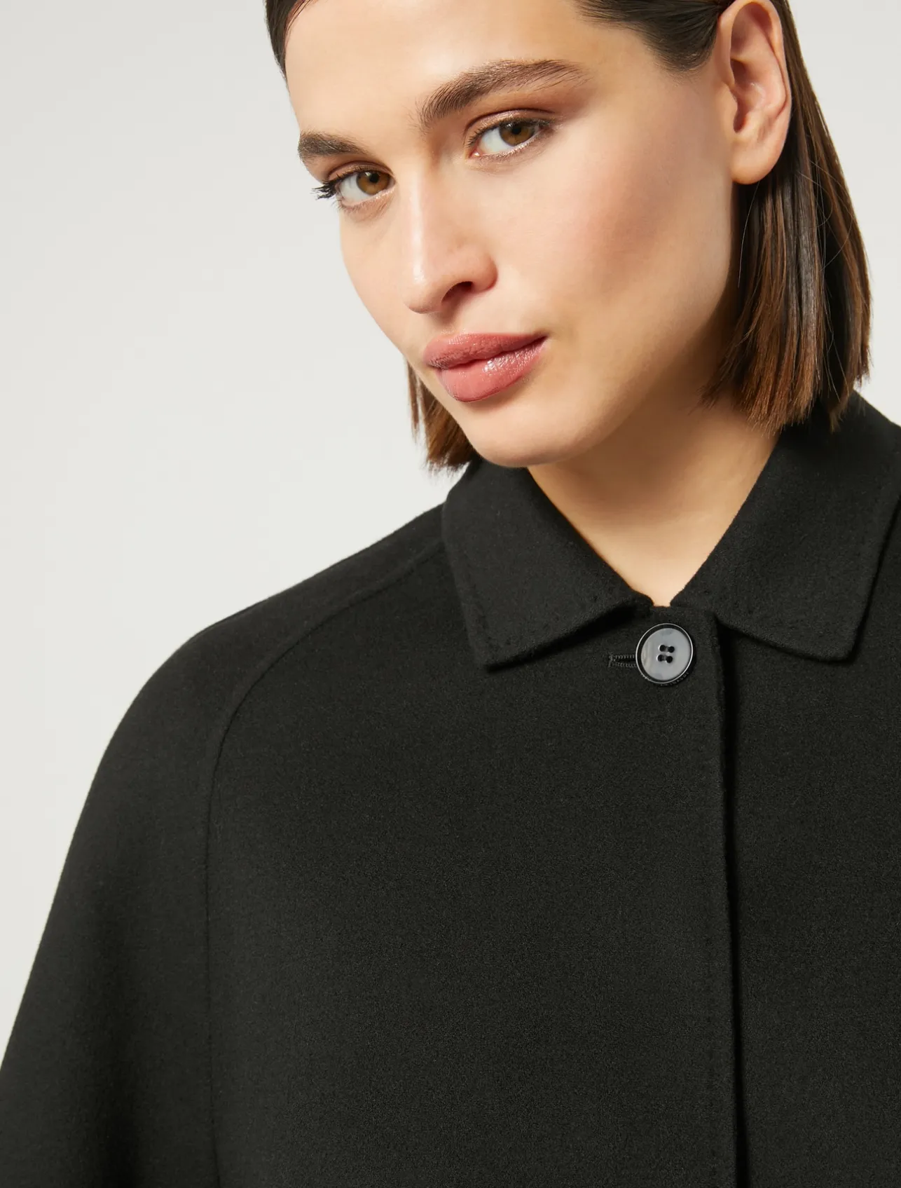 Fashion Marina Rinaldi Double-faced wool and cashmere jacket BLACK