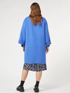 Clearance Marina Rinaldi Double-faced wool and cashmere coat CHINABLUE