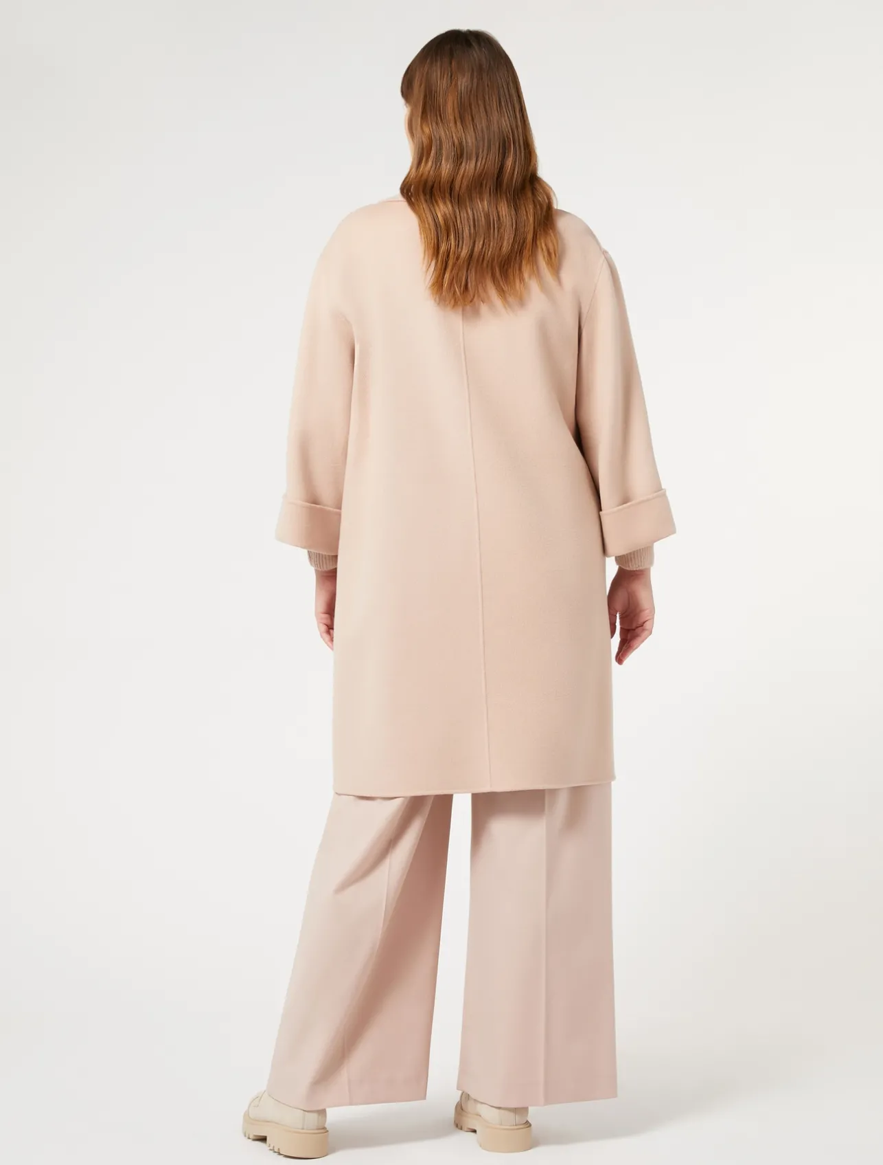 Outlet Marina Rinaldi Double-faced wool and cashmere coat IVORY