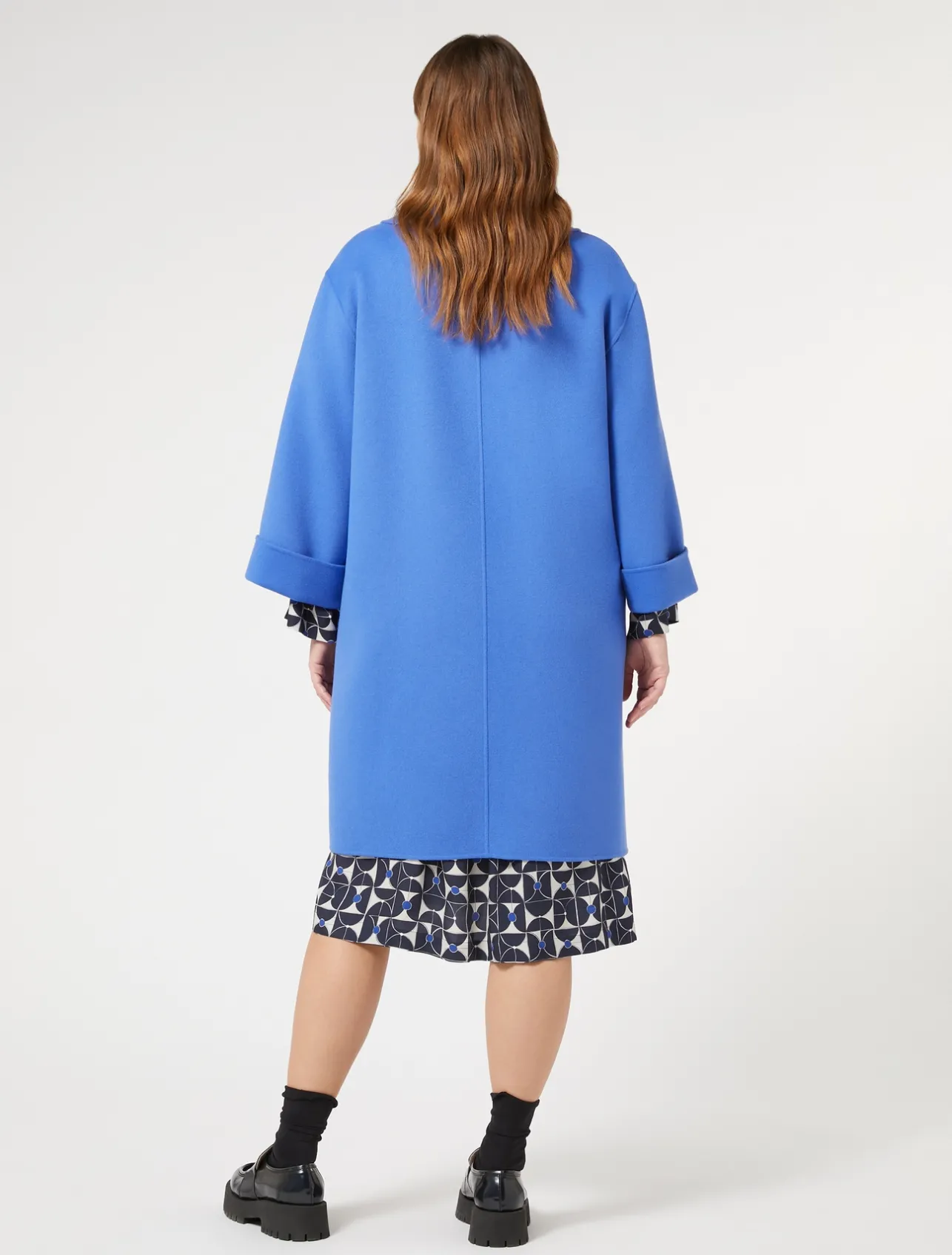 Clearance Marina Rinaldi Double-faced wool and cashmere coat CHINABLUE