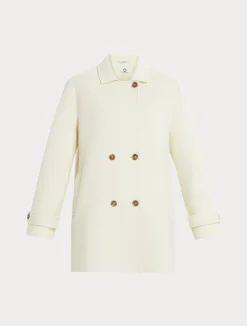 New Marina Rinaldi Double-faced wool and cashmere coat WHITE