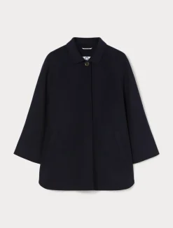 New Marina Rinaldi Double-faced wool and cashmere jacket MIDNIGHTBLUE