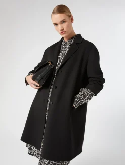 Discount Marina Rinaldi Double-faced wool and cashmere coat BLACK