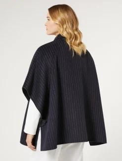Fashion Marina Rinaldi Double-faced wool cape ULTRAMARINE