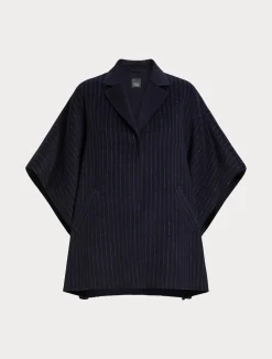 Fashion Marina Rinaldi Double-faced wool cape ULTRAMARINE