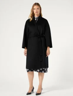 Best Marina Rinaldi Double-faced wool coat BLACK
