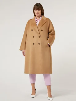 Sale Marina Rinaldi Double-faced wool coat CAMEL