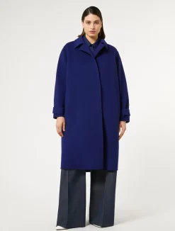 Outlet Marina Rinaldi Double-faced wool coat CHINABLUE
