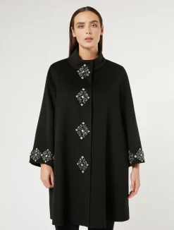 Clearance Marina Rinaldi Double-faced wool coat BLACK