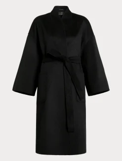 Best Marina Rinaldi Double-faced wool coat BLACK